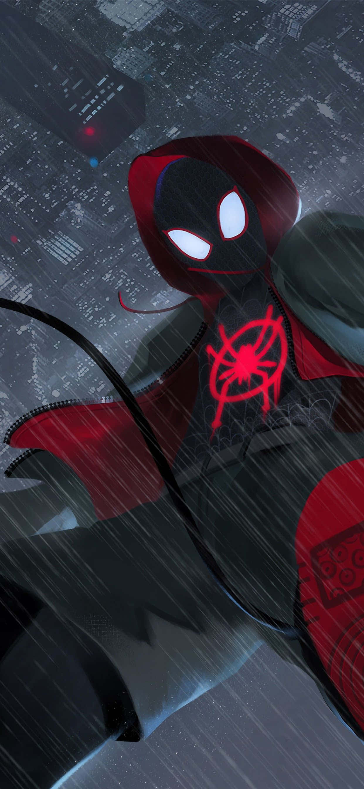 Miles Morales iPhone lav vinkel skudd Bakgrunner