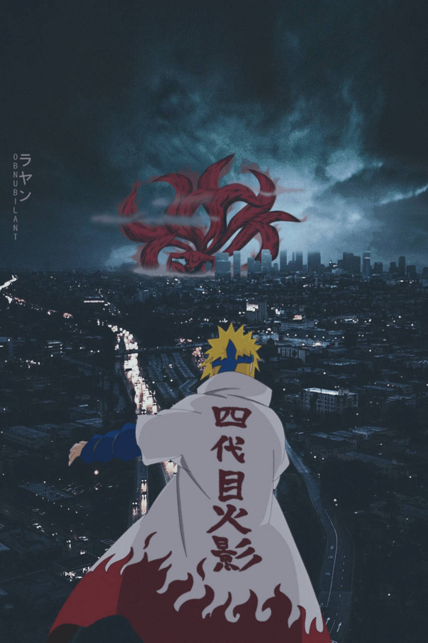 Minato mot Kurama Naruto Estetikk Bakgrunner