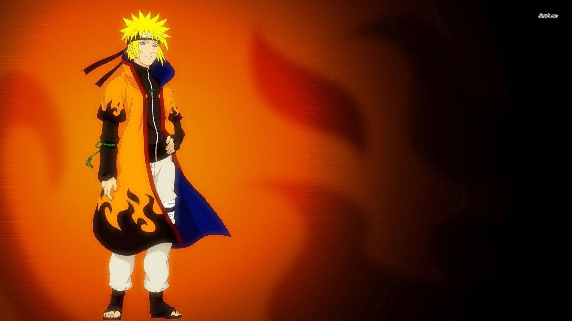 Minato i oransje kappe Naruto Shippuden bakgrunn.