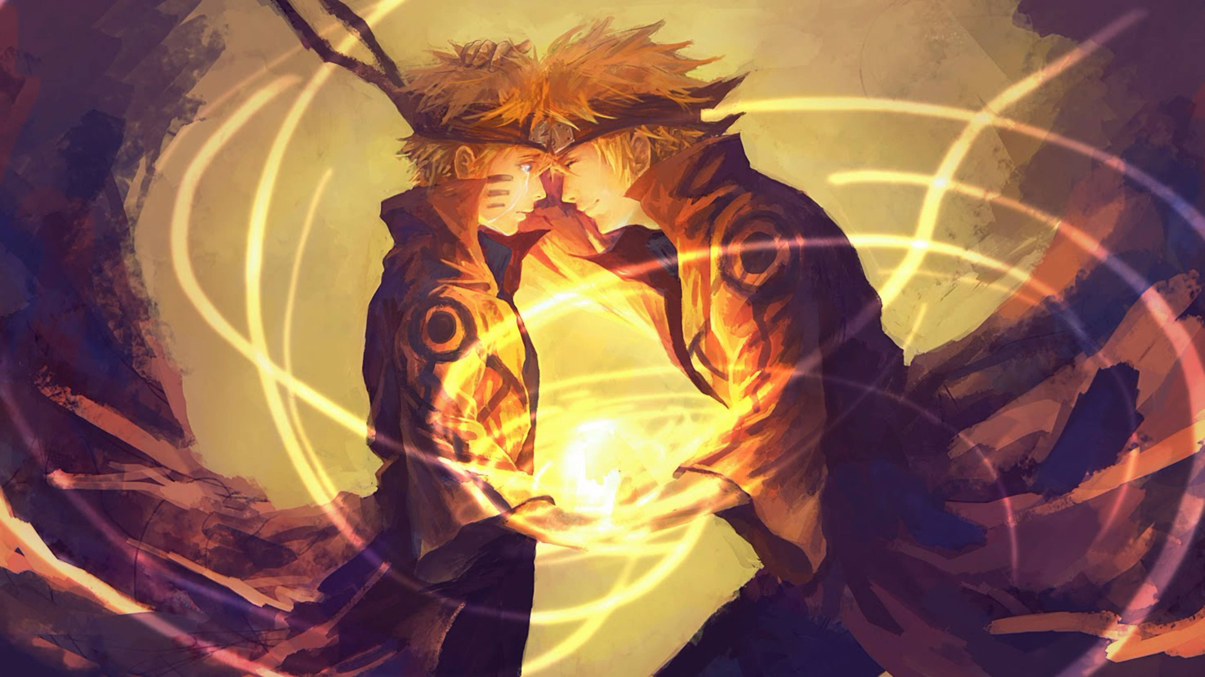 Minato og Naruto 4K Bakgrunner