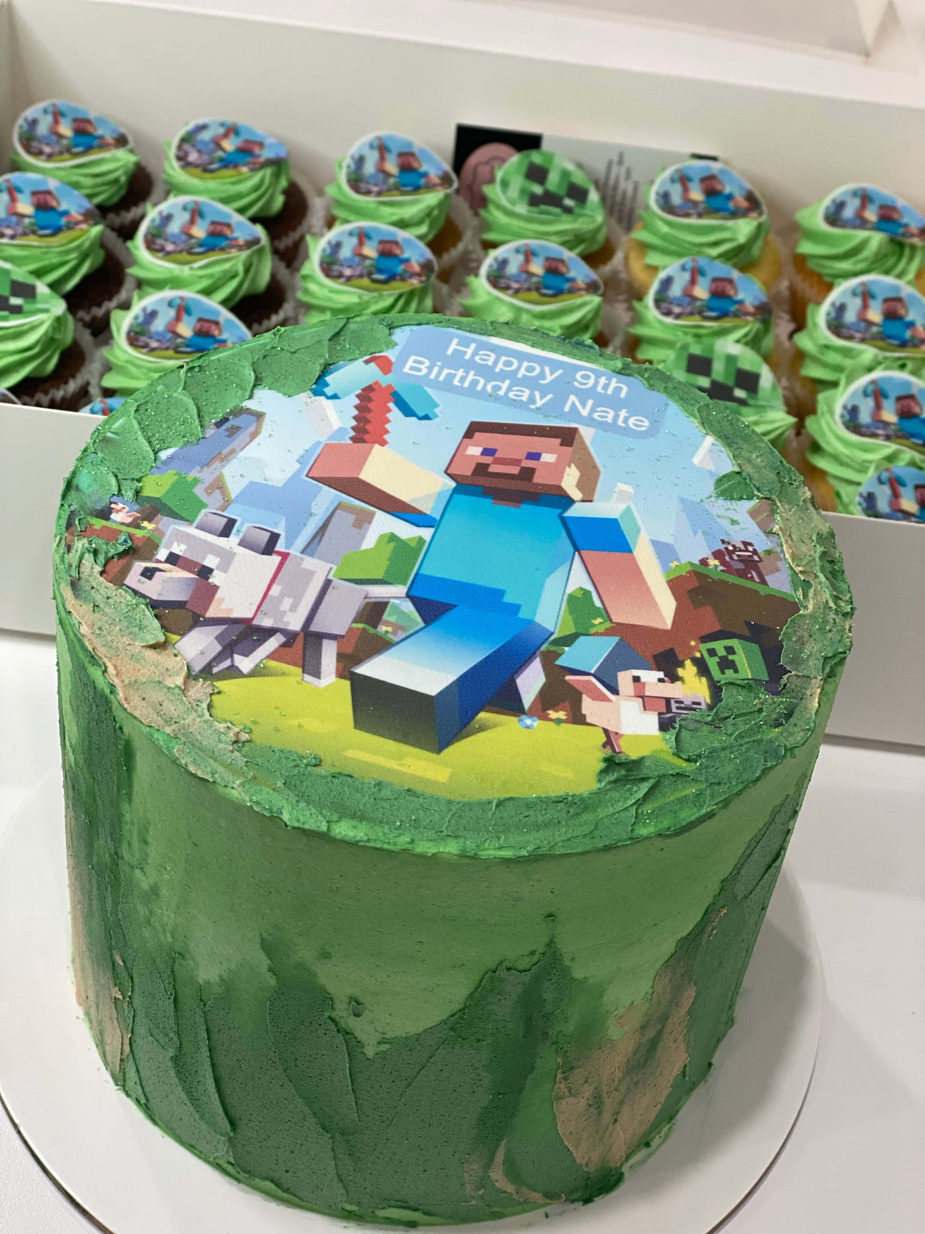 minecraft bursdagskake Bakgrunner