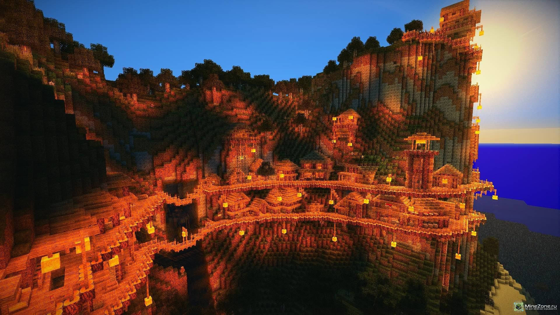 Minecraft estetisk brun borg Bakgrunner