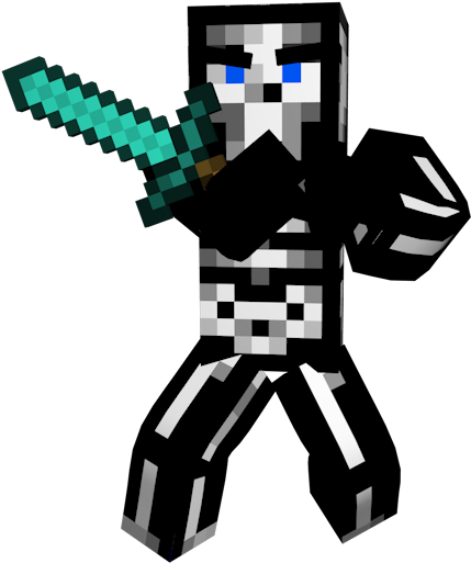 Minecraft-figur med sverd Bakgrunner