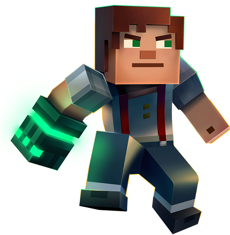 Minecraft-figur med grønn glød Bakgrunner