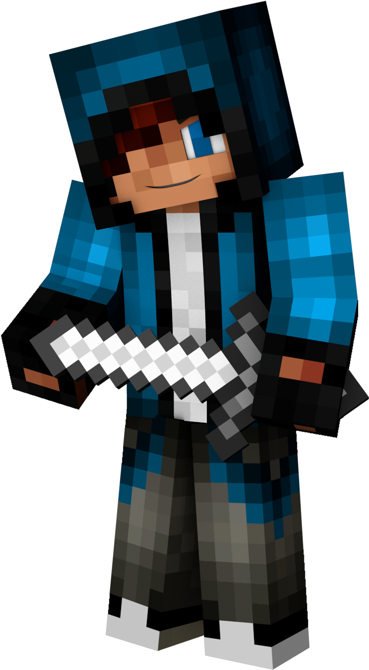 Minecraft-figur med sverd Bakgrunner