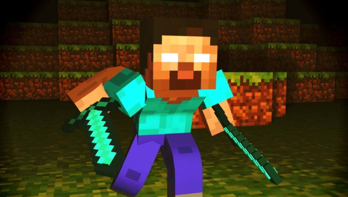Minecraft-karakteren Herobrine Animasjonsbakgrunn Bakgrunner
