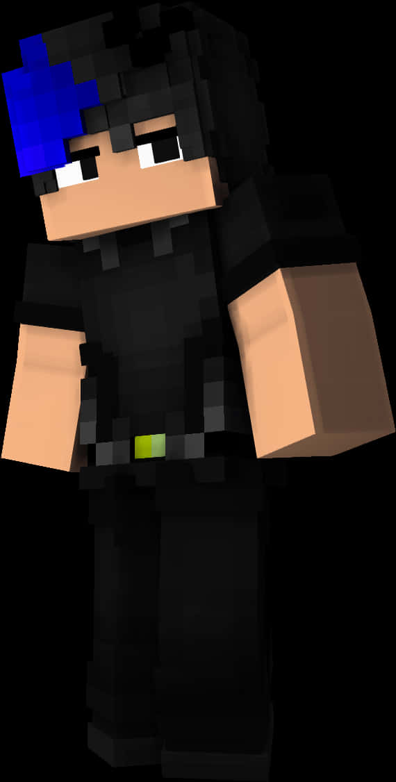 Minecraft-karakter med blått hår Bakgrunner