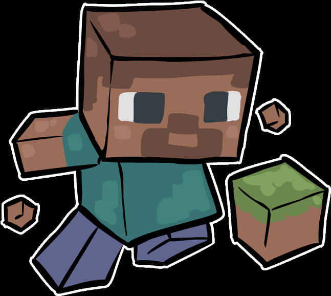Minecraft-karakter og -blokker vektor Bakgrunner