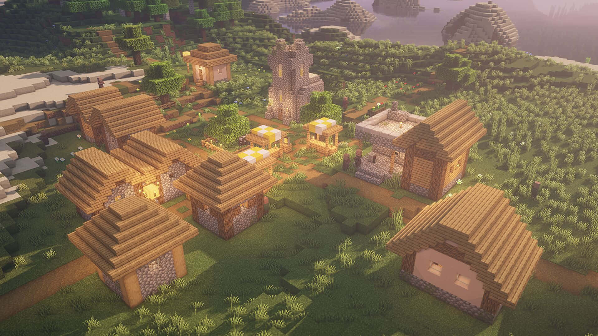 Minecraft landsbyhus bilde Bakgrunner