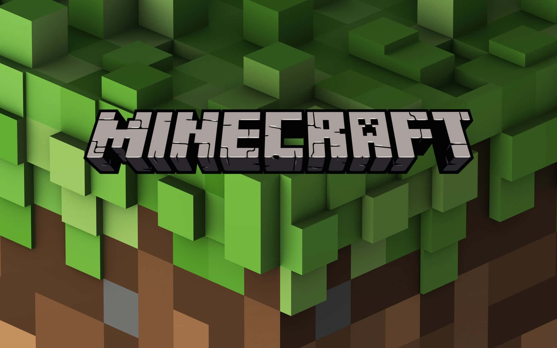 Minecraft-logo på pikselgress-bilde Bakgrunner