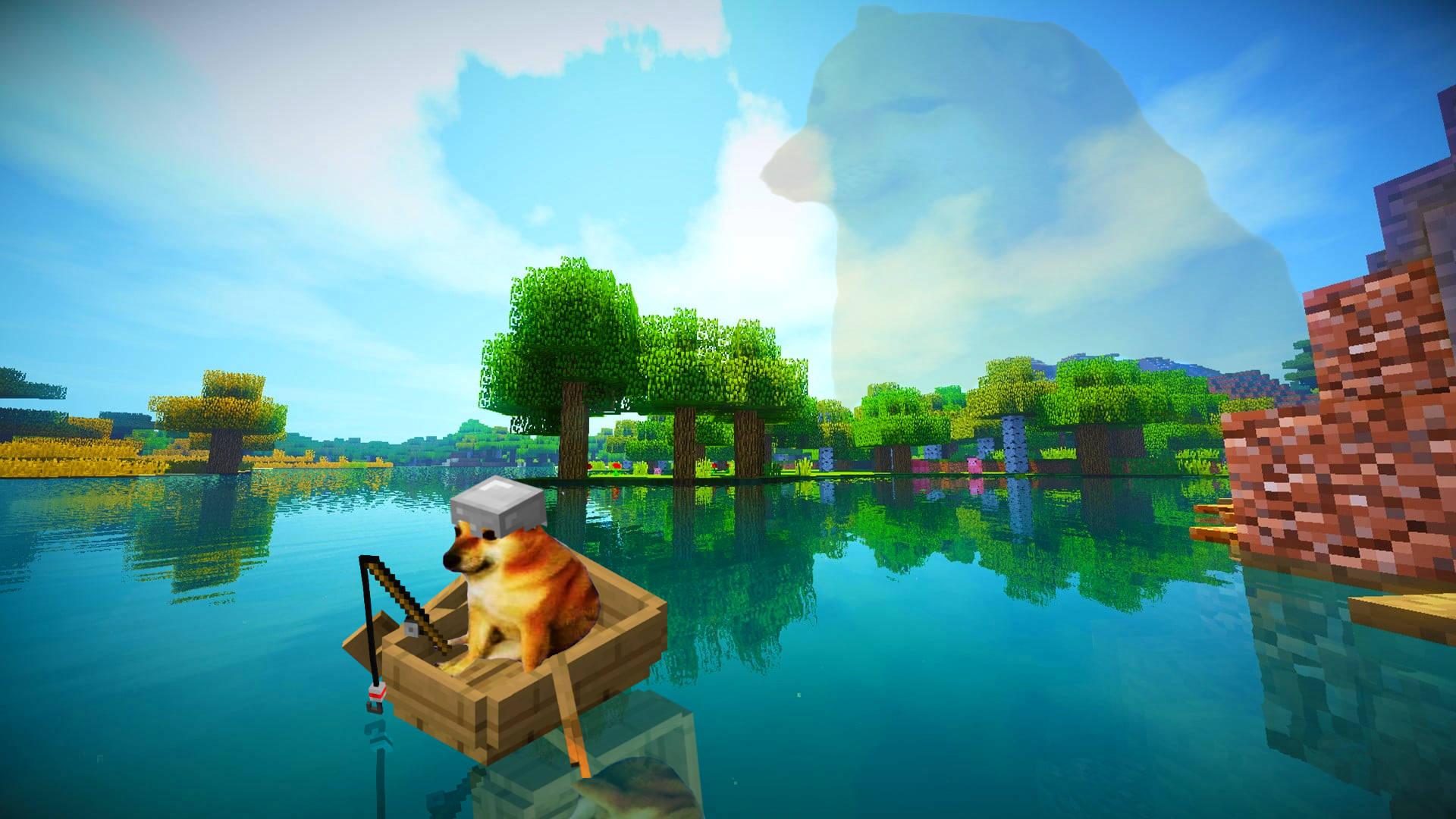 Minecraft PC Cheems Fiske Bakgrunner
