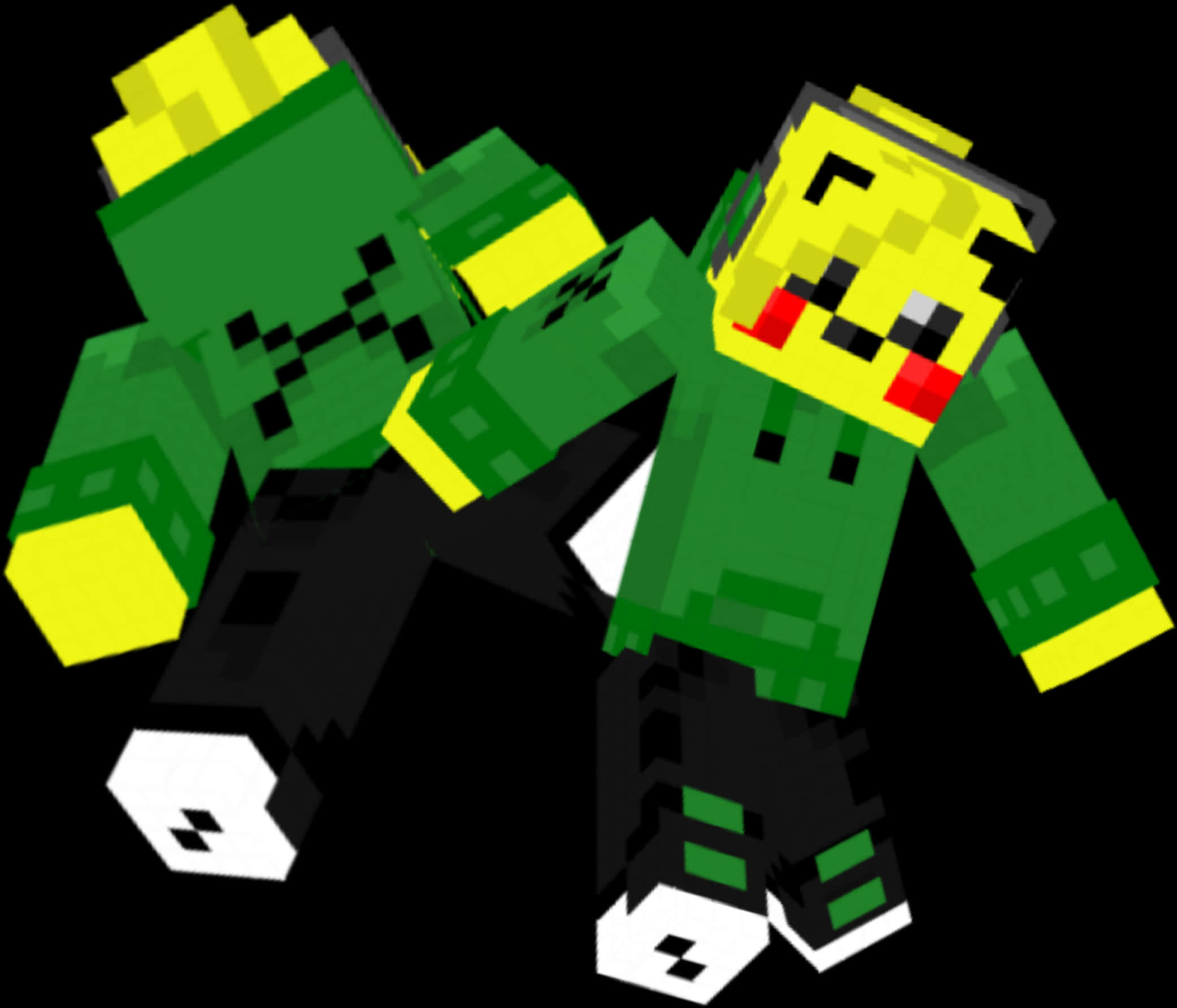 Minecraft Skin Grønn Pixel Karakterer Bakgrunner