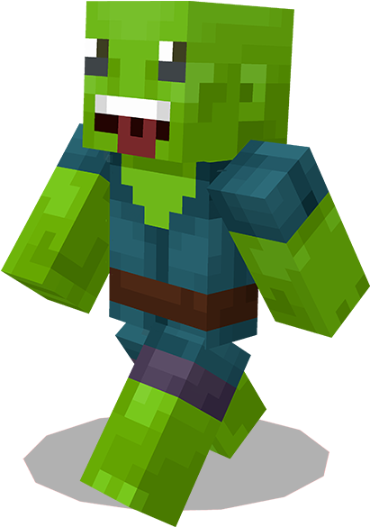 Minecraft Zombie Karakter.PNG Bakgrunner