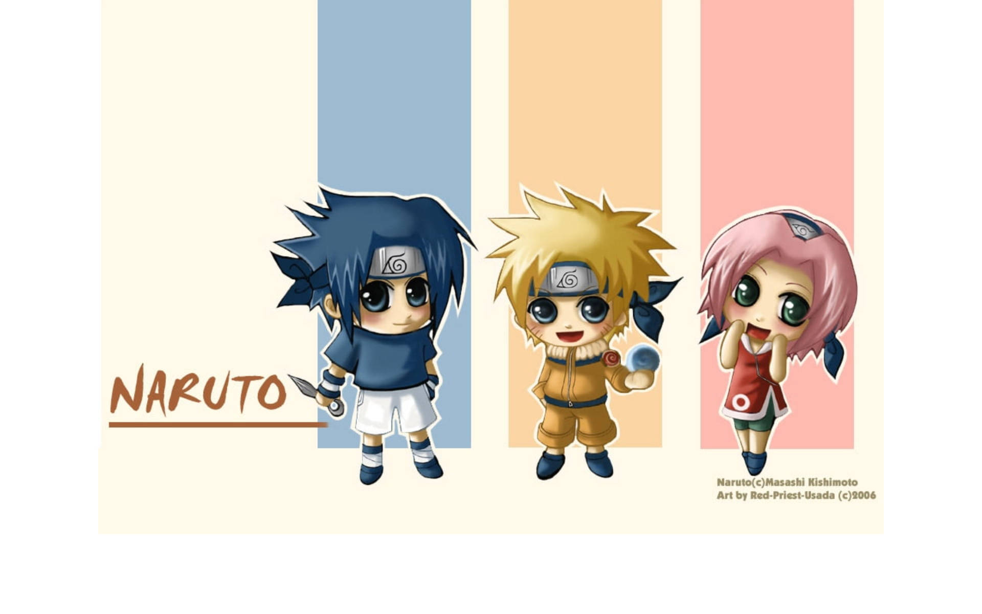 Mini Naruto-karakterer Cover Bakgrunner
