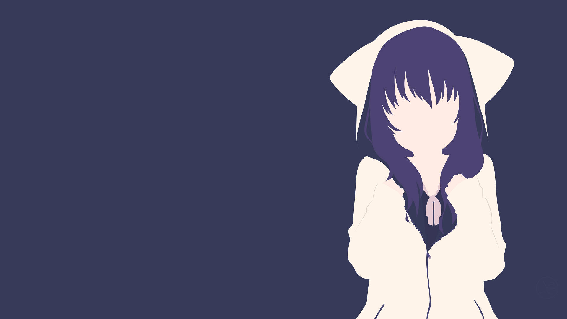 Minimalistisk animejente med søt kattehettegenser Bakgrunner