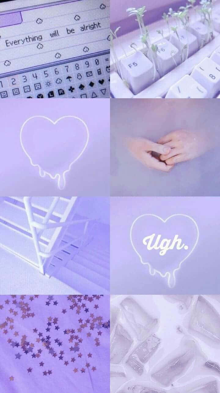 Minimalistisk collage lavendel pastell lilla estetisk bakgrunn Bakgrunner