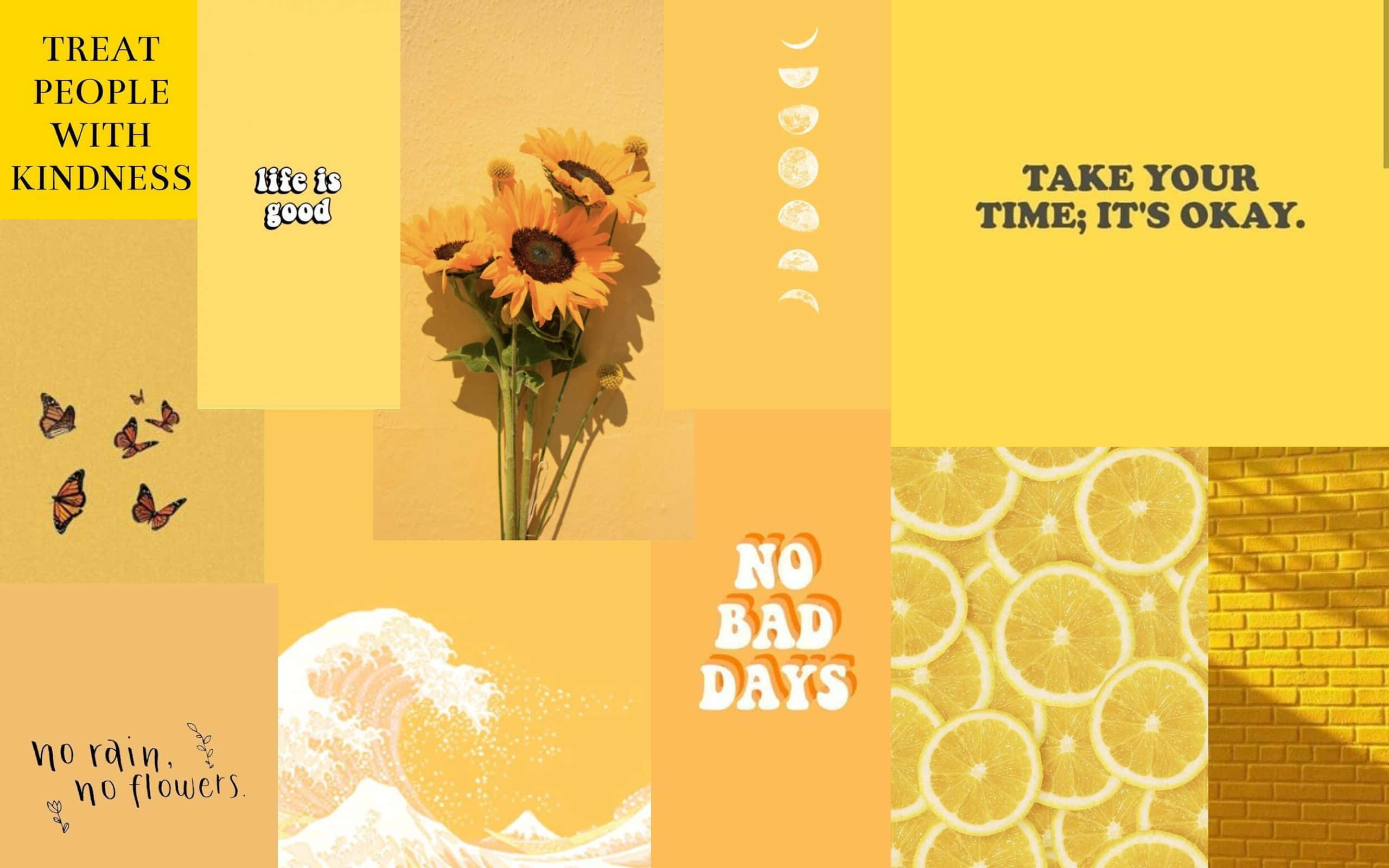 Minimalistisk gul estetisk collage Bakgrunner