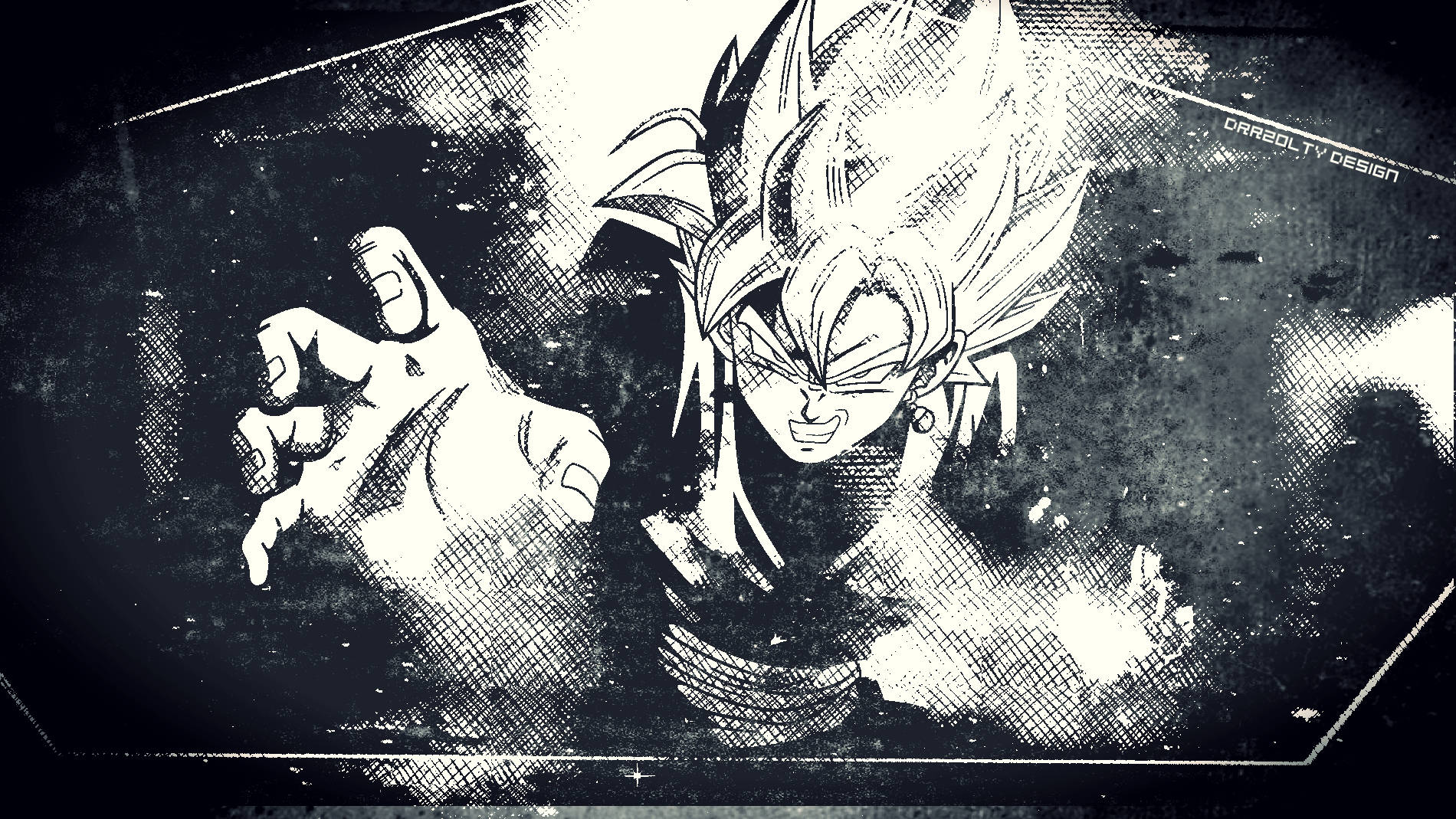 Minimalistisk illustrasjon av Black Goku Bakgrunner