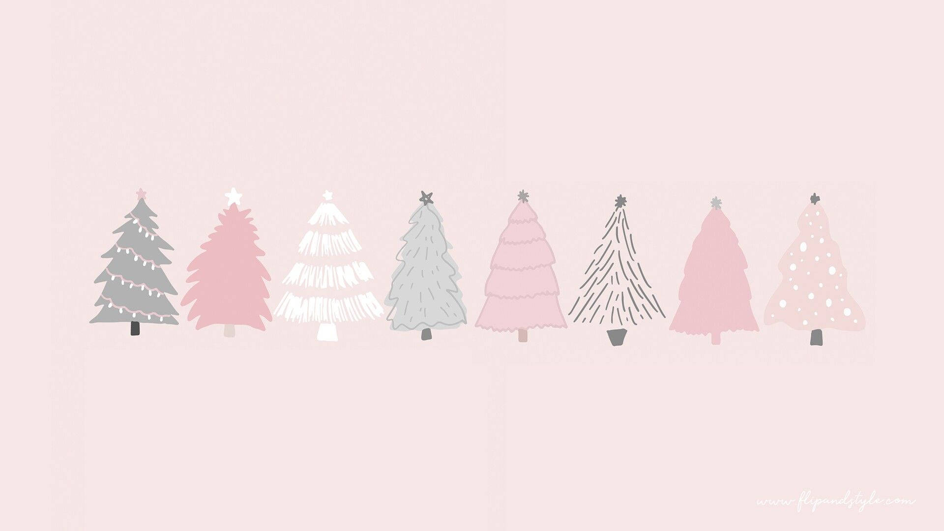 Minimalistisk juledoodle juletrær Bakgrunner