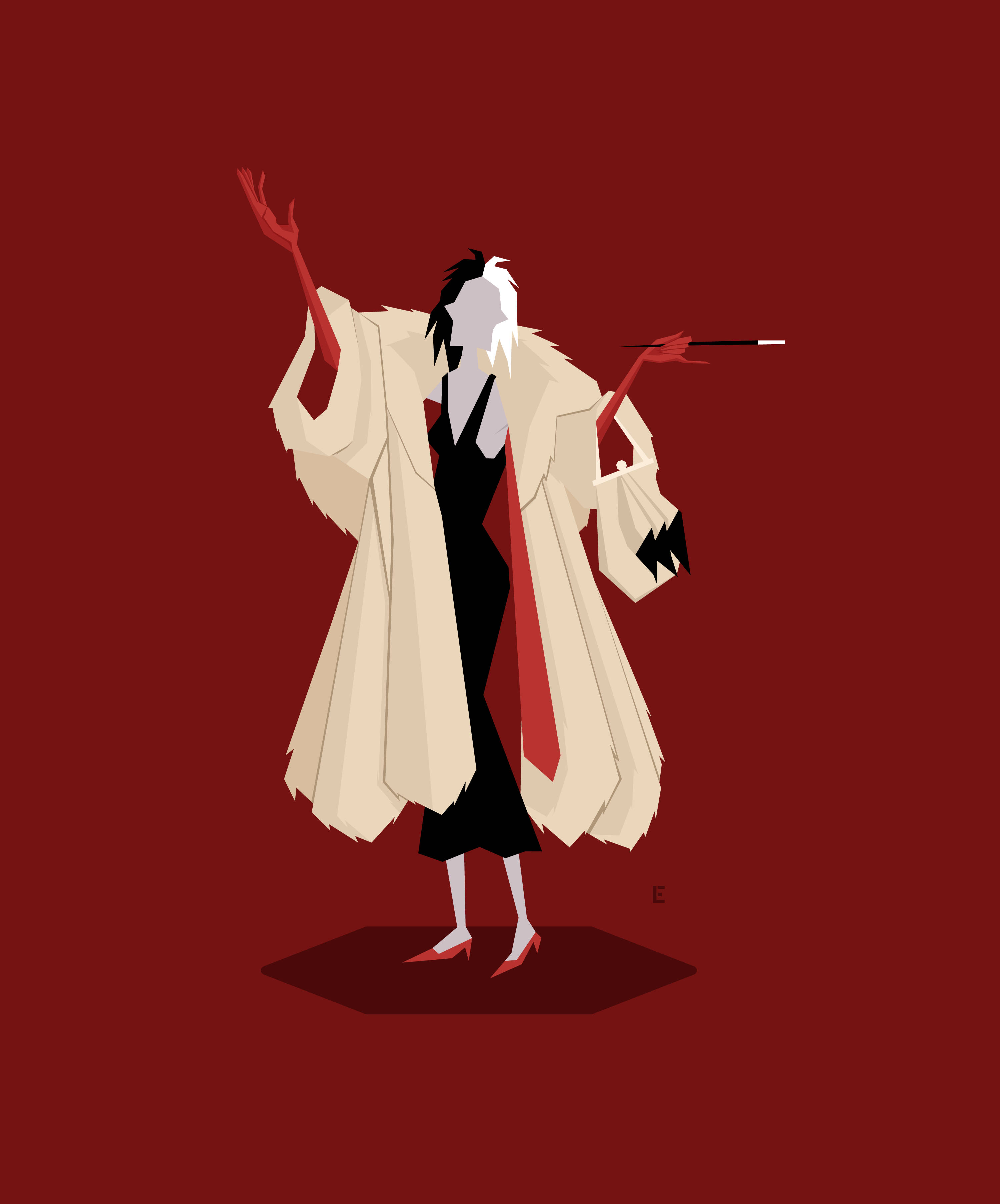 Minimalistisk Kunst Cruella Bakgrunner