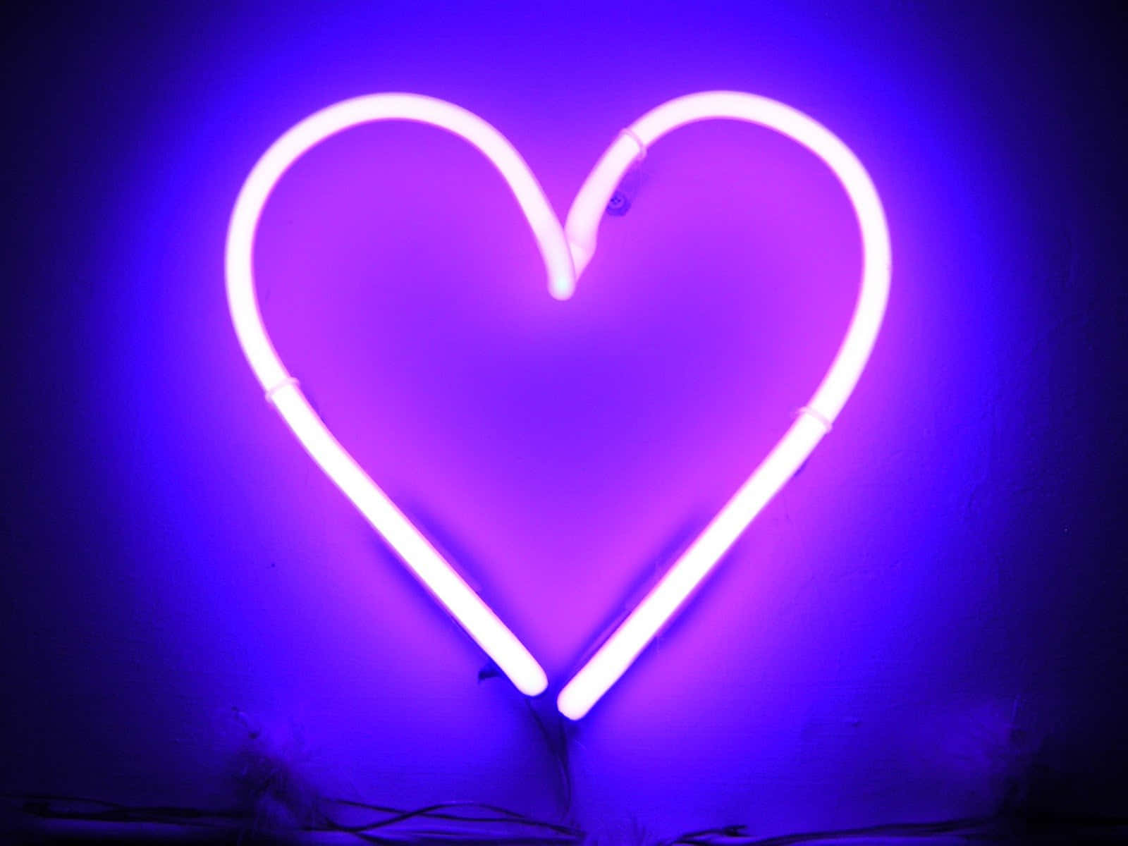 Minimalistisk lilla neonhjerte lysfotografi Bakgrunner