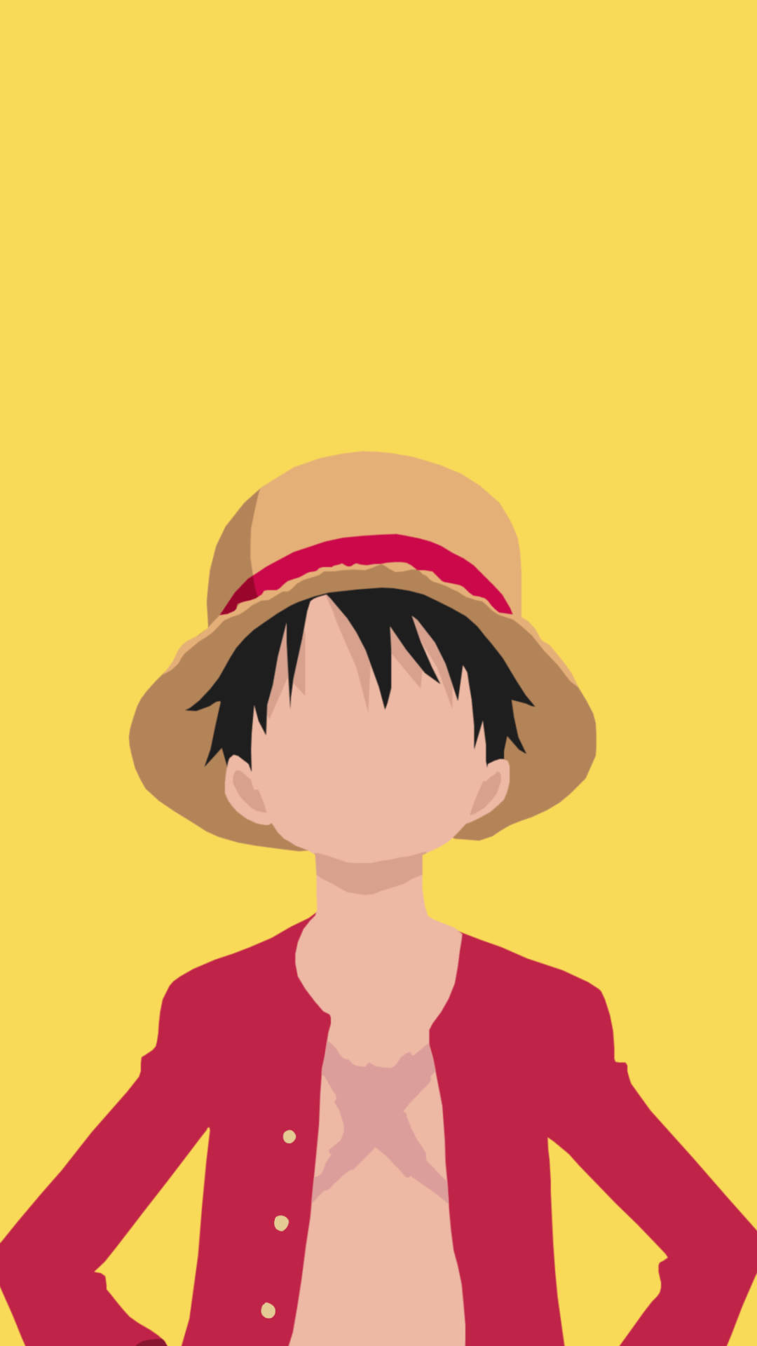 Minimalistisk Luffy One Piece iPhone Bakgrunner