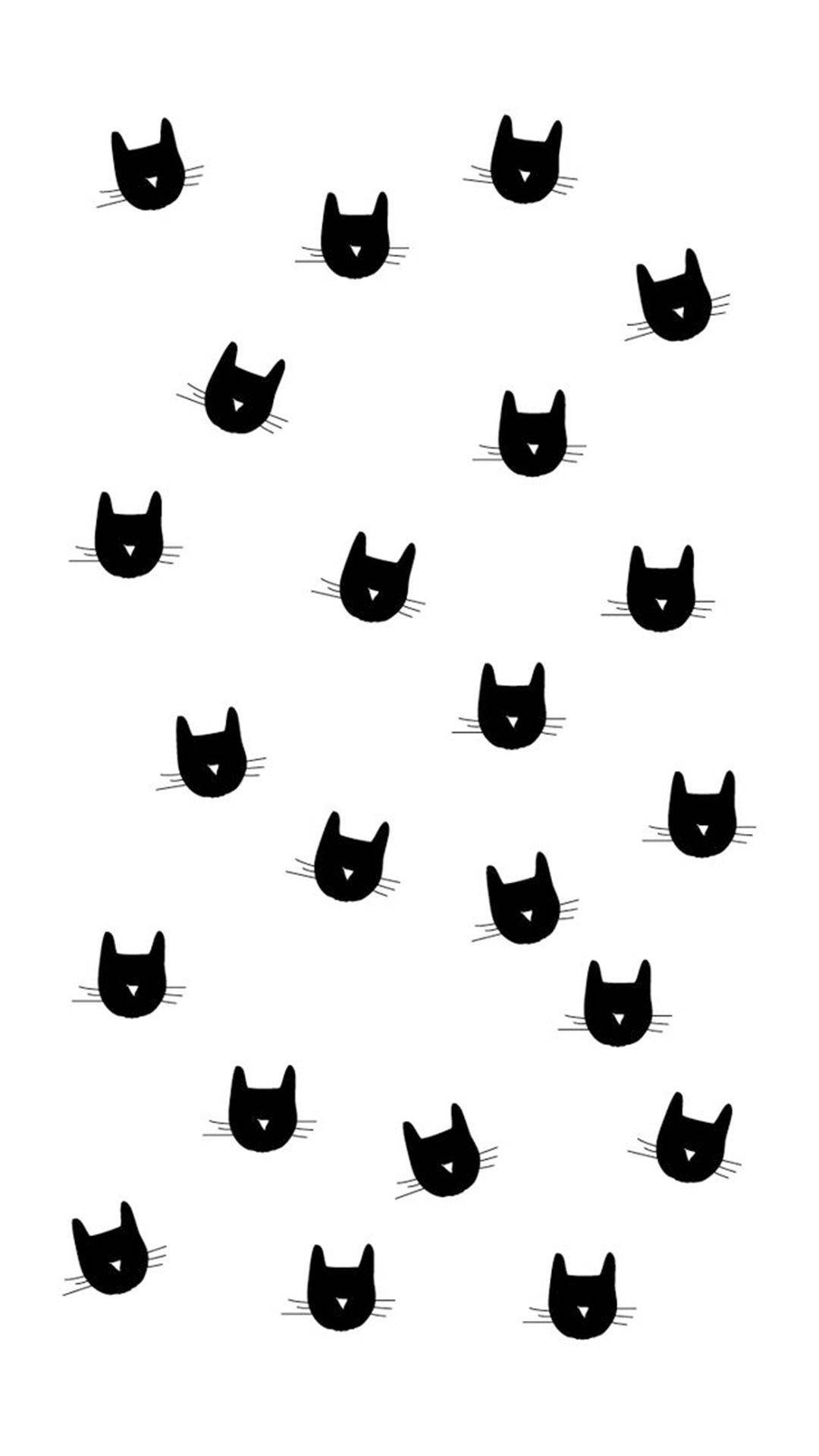 Minimalistisk mønster svart katt iPhone Bakgrunner
