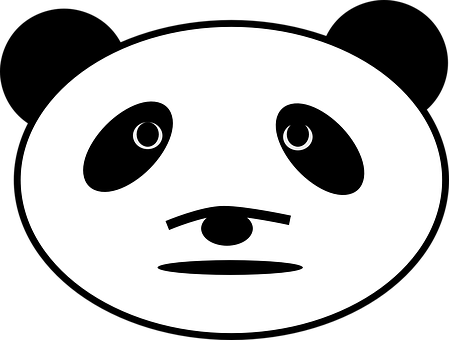Minimalistisk pandaansikt-grafikk