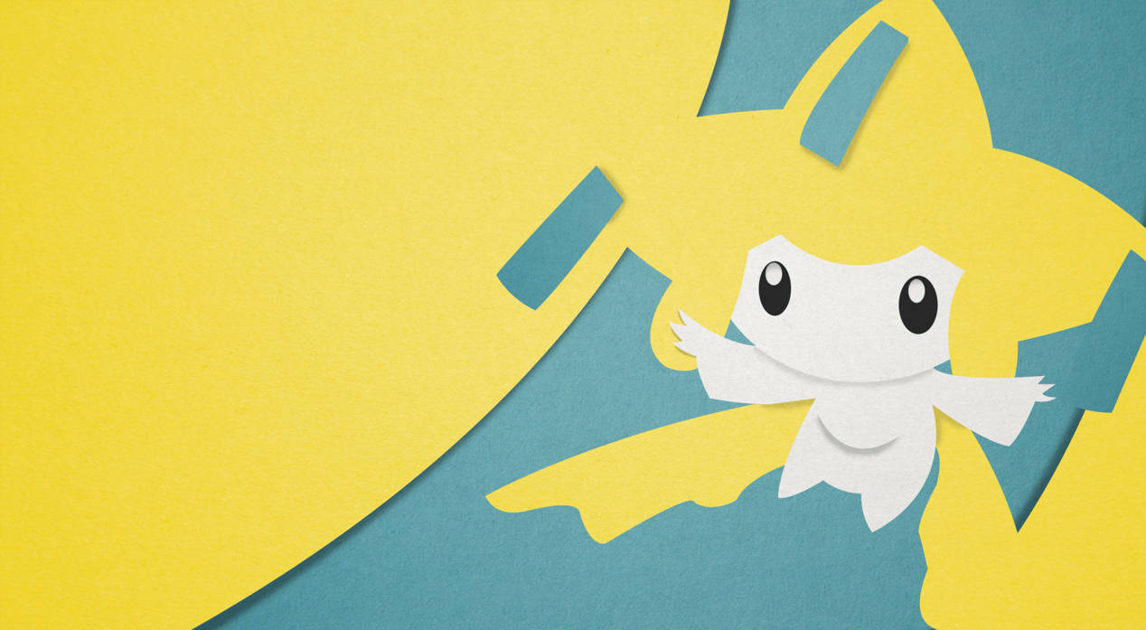 Minimalistisk Pokémon Jirachi Blå Gul Bakgrunner