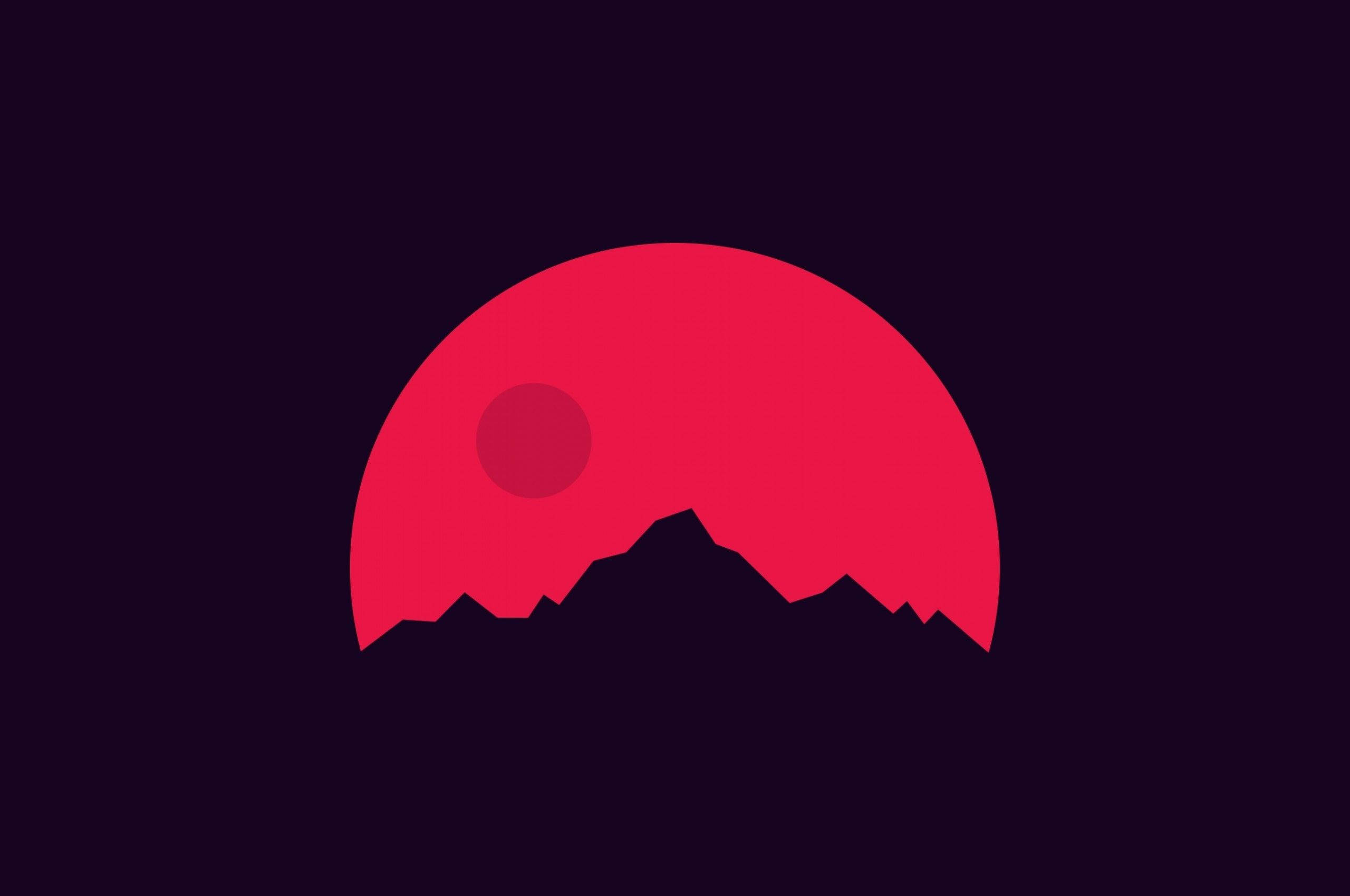 Minimalistisk rødt fjell Bakgrunner