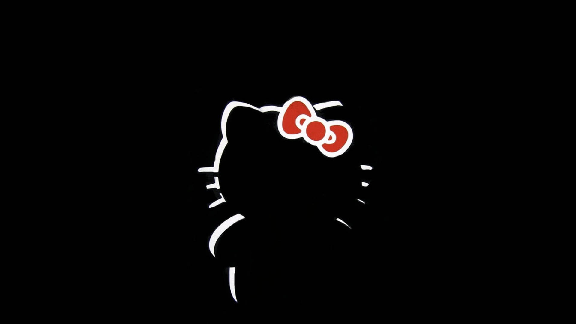 Minimalistisk sort Hello Kitty-silhuett Bakgrunner