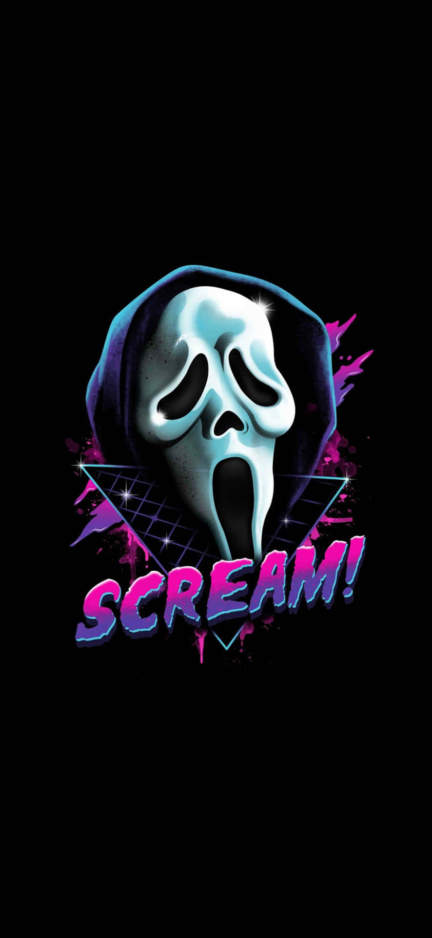 Minimalistisk søt Ghostface svart bakgrunn Bakgrunner