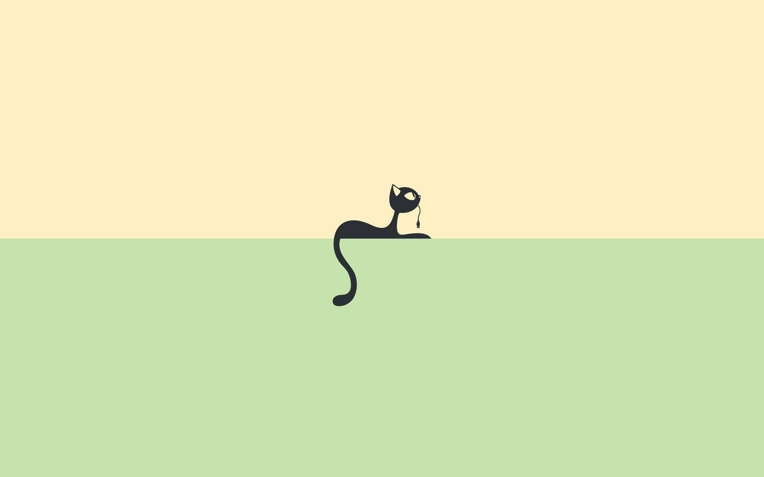 Minimalistisk svart tegneseriekatt Bakgrunner