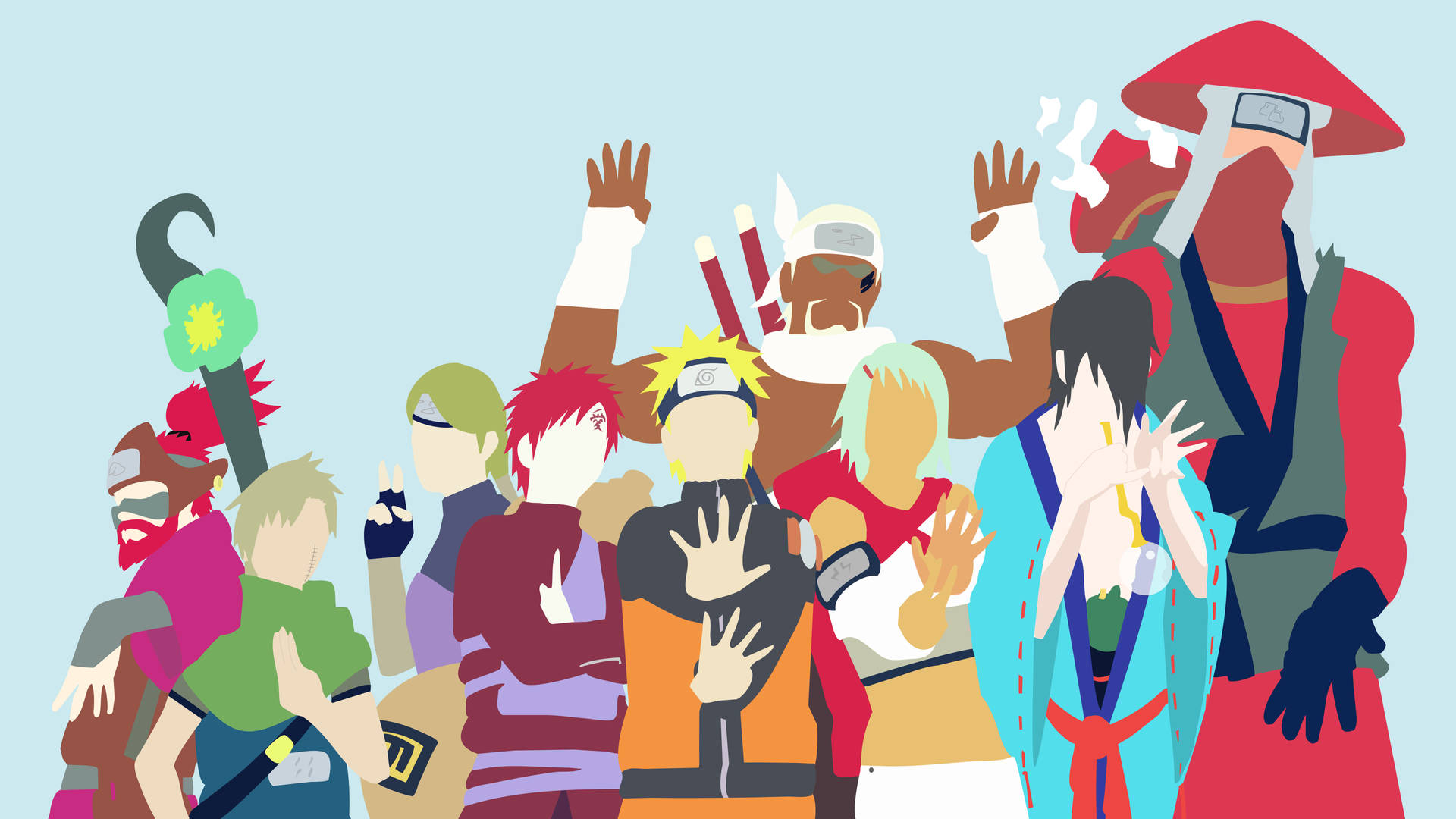 Minimalistiske Jinchurikis Naruto 4K bakgrunnsbilde