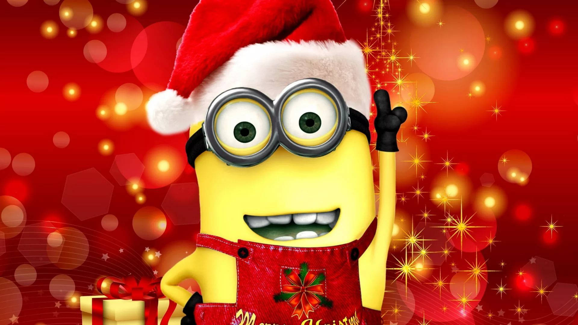 Minion med nisselue morsom jul Bakgrunner
