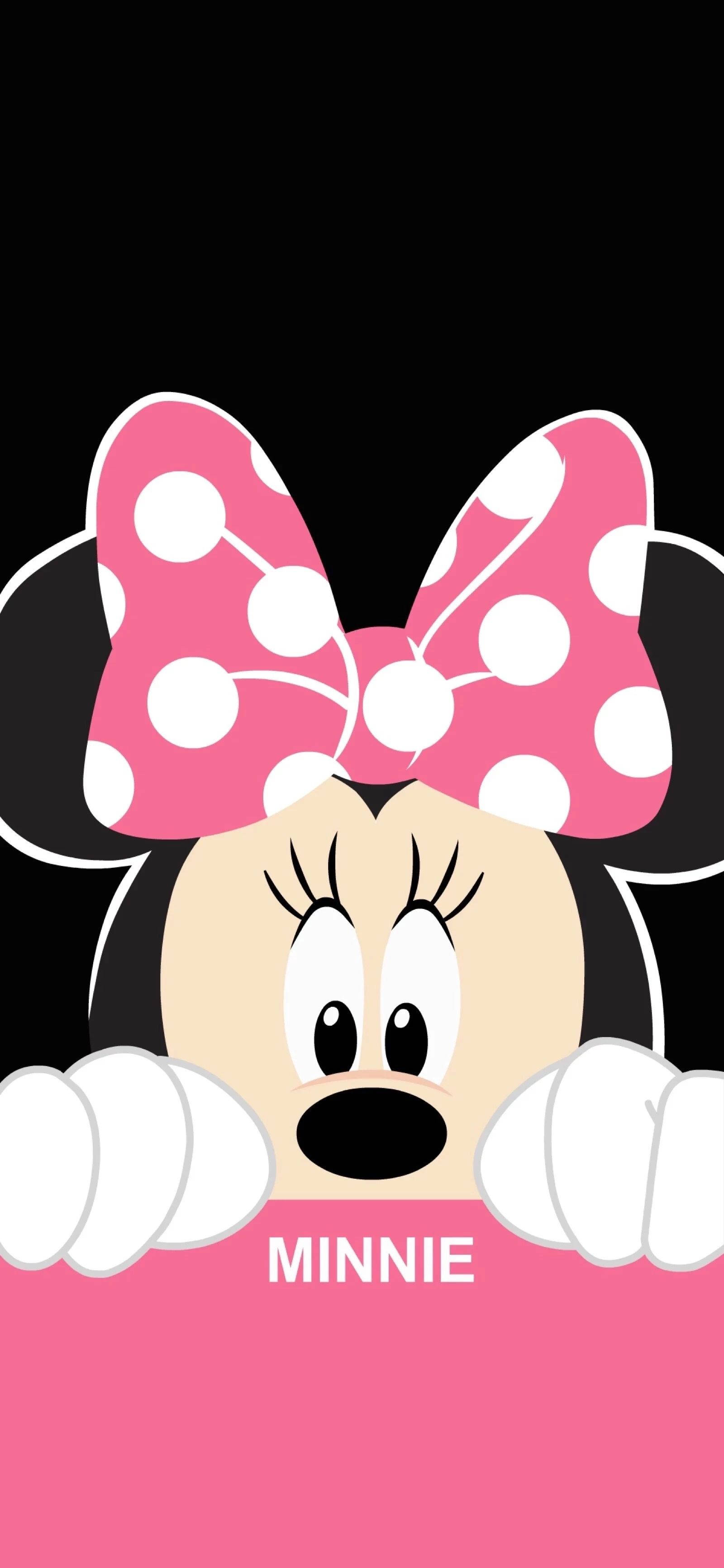 Minnie Mouse titter frem fra veggen Bakgrunner