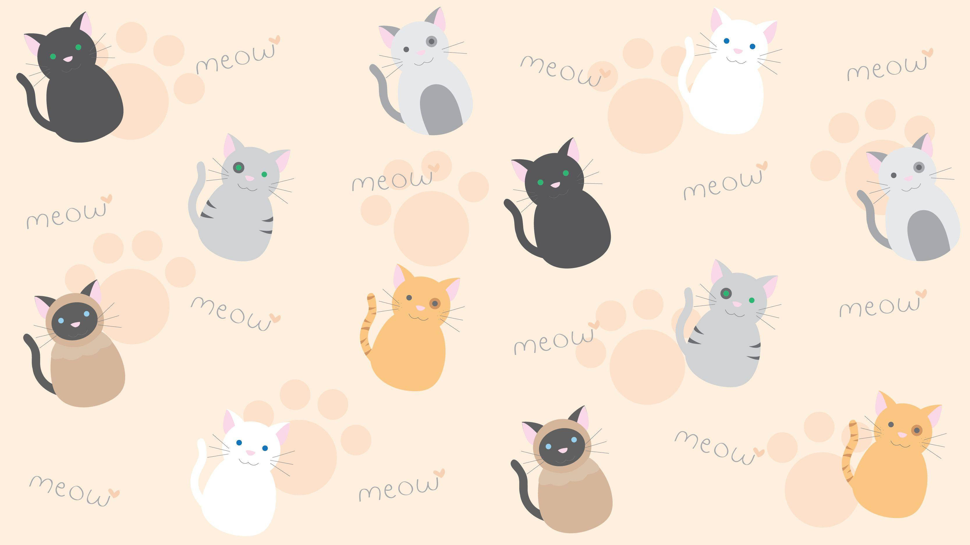 Mjau Tegneseriekatter Bakgrunner