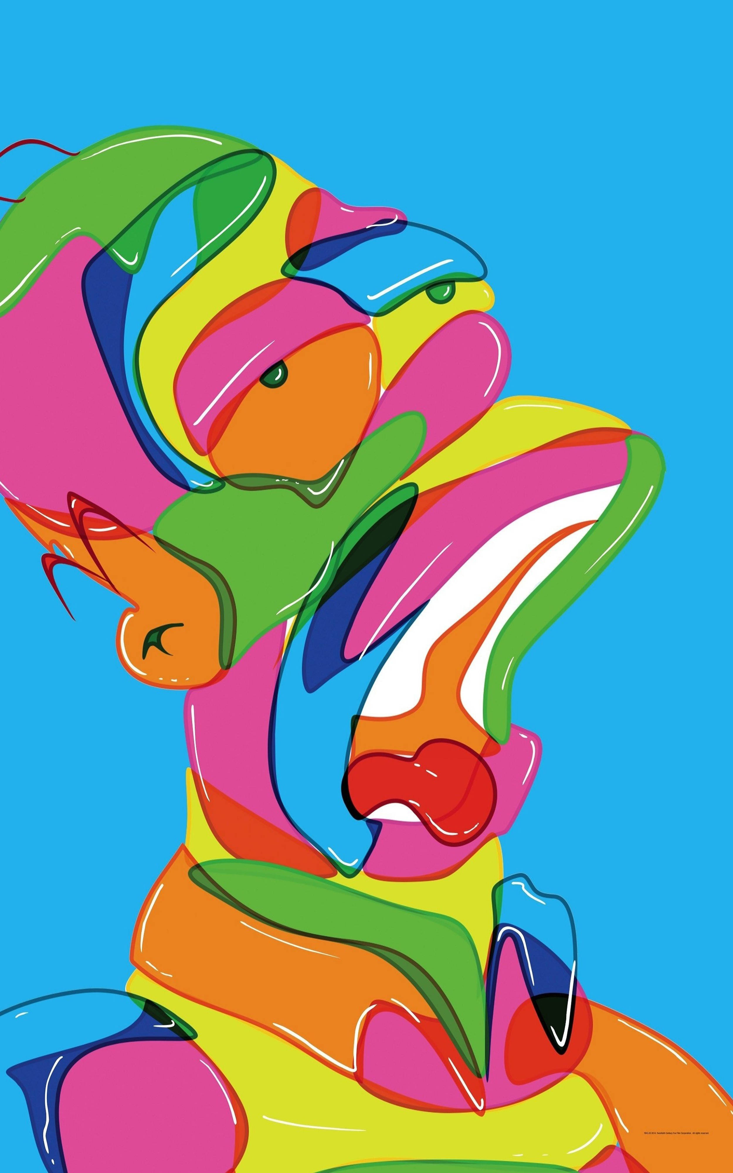 Mobile Simpsons Colorful Art Bakgrunner