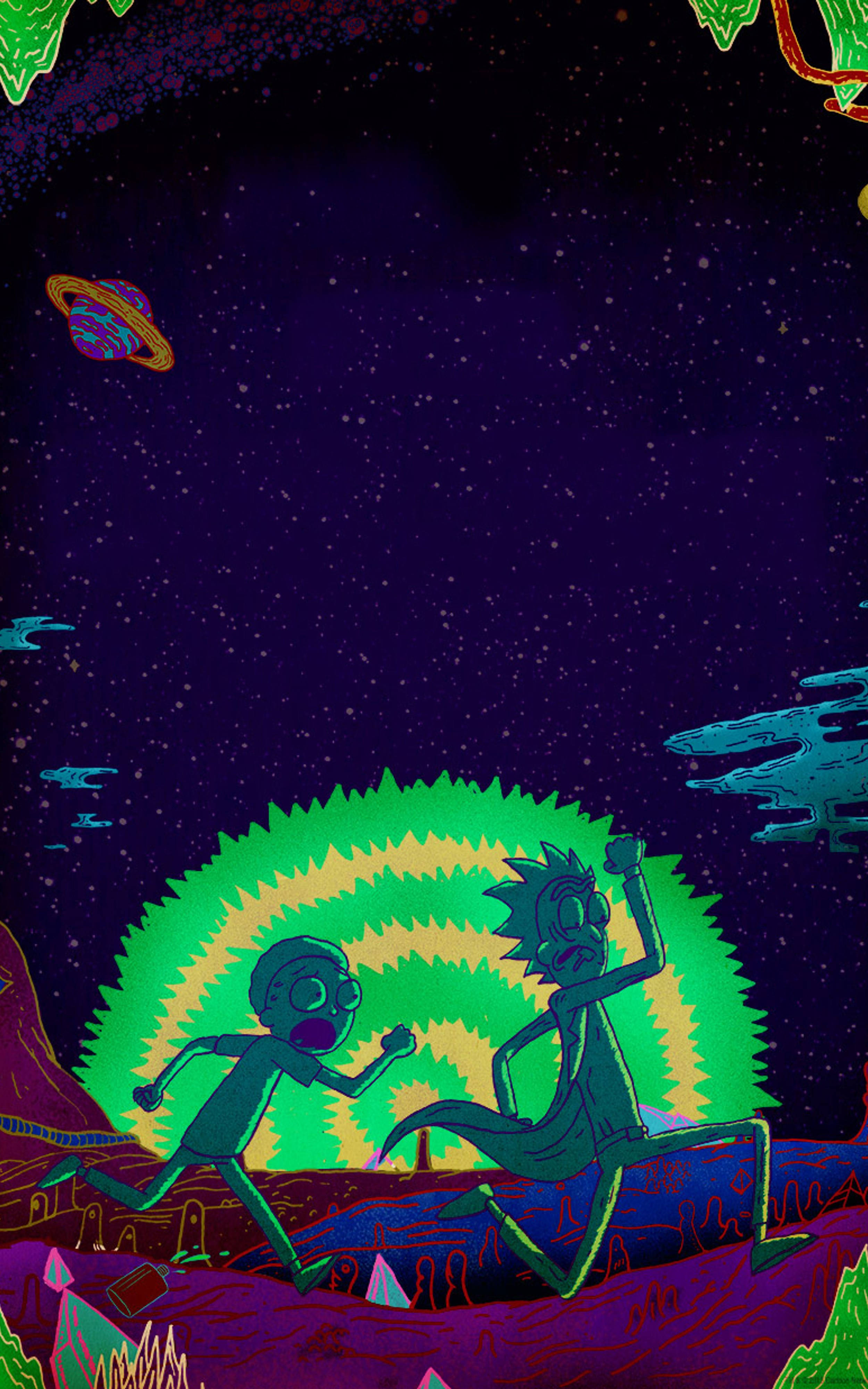 Mobile Rick And Morty Bakgrunner