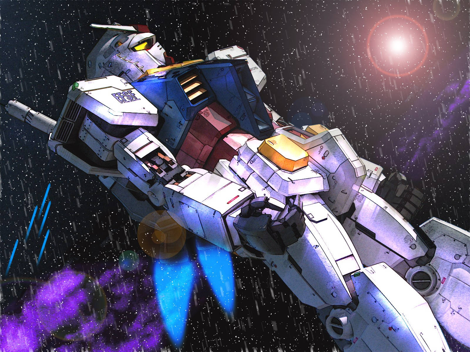 Mobile Suit Gundam i øsende regn