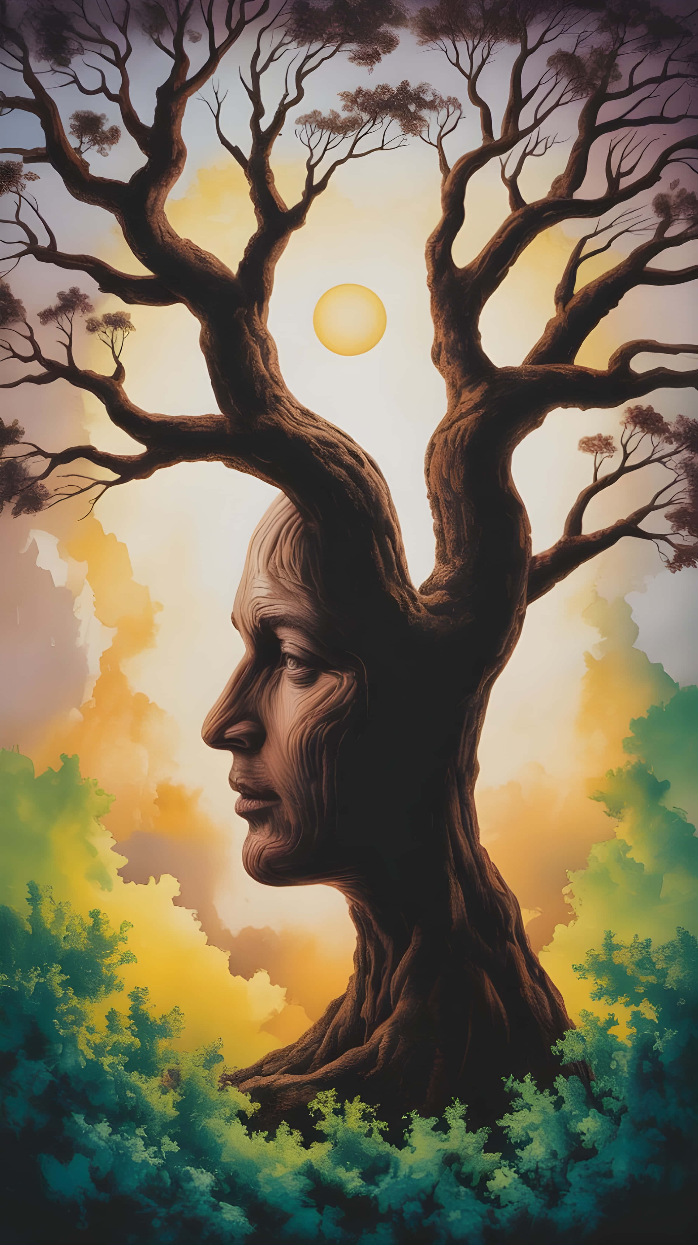 Moder Jord Naturansikt Digital Kunst Bakgrunnsbilde Bakgrunner