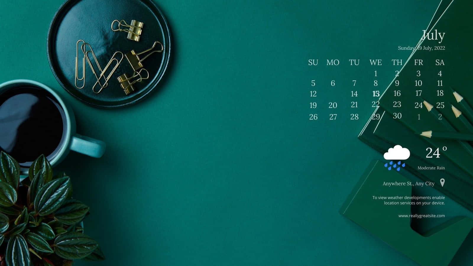 Moderne skrivebordskalender Bakgrunner