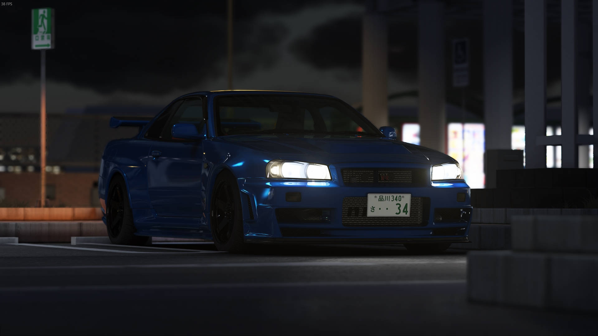 Modifisert Nissan Skyline GTR R34 Bakgrunner