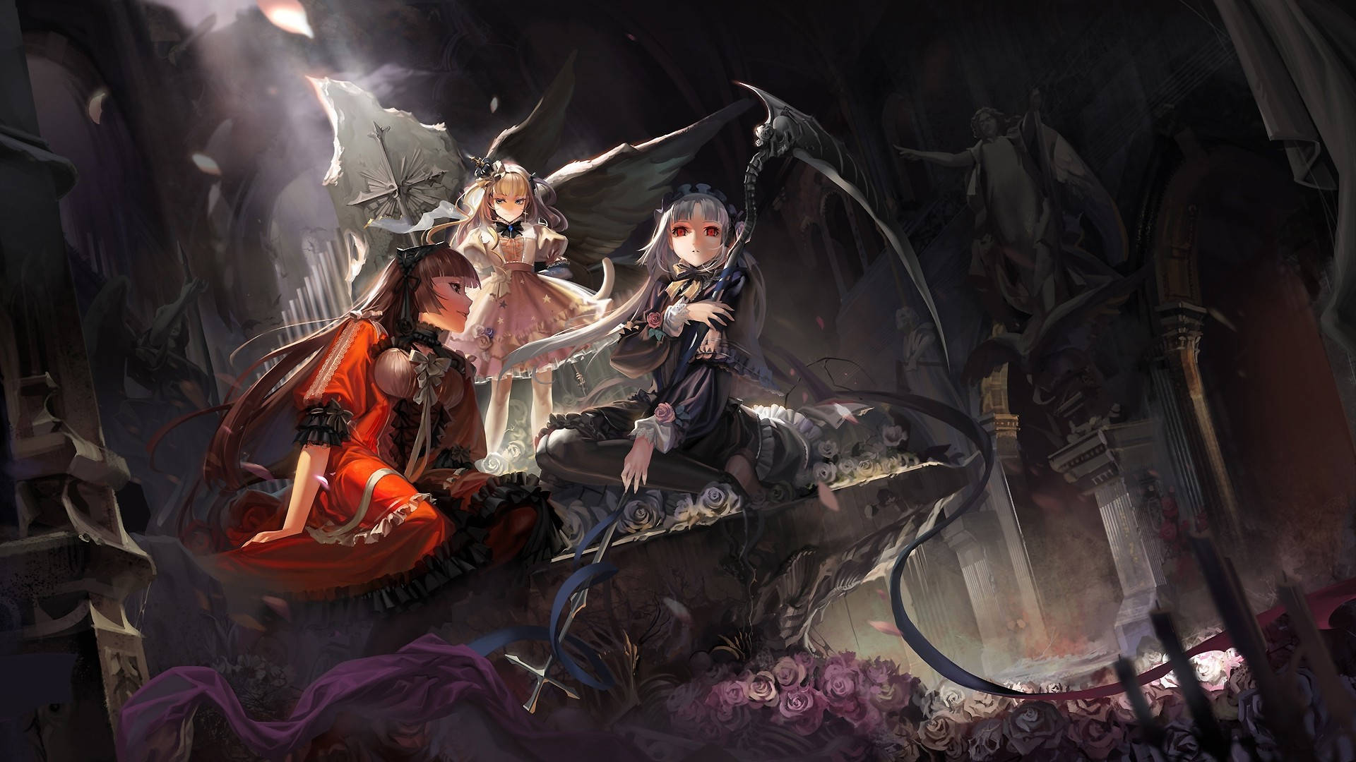 Mørk Anime Rozen Maiden Kunst bakgrunnsbilde — Mørk anime GIF Bakgrunner