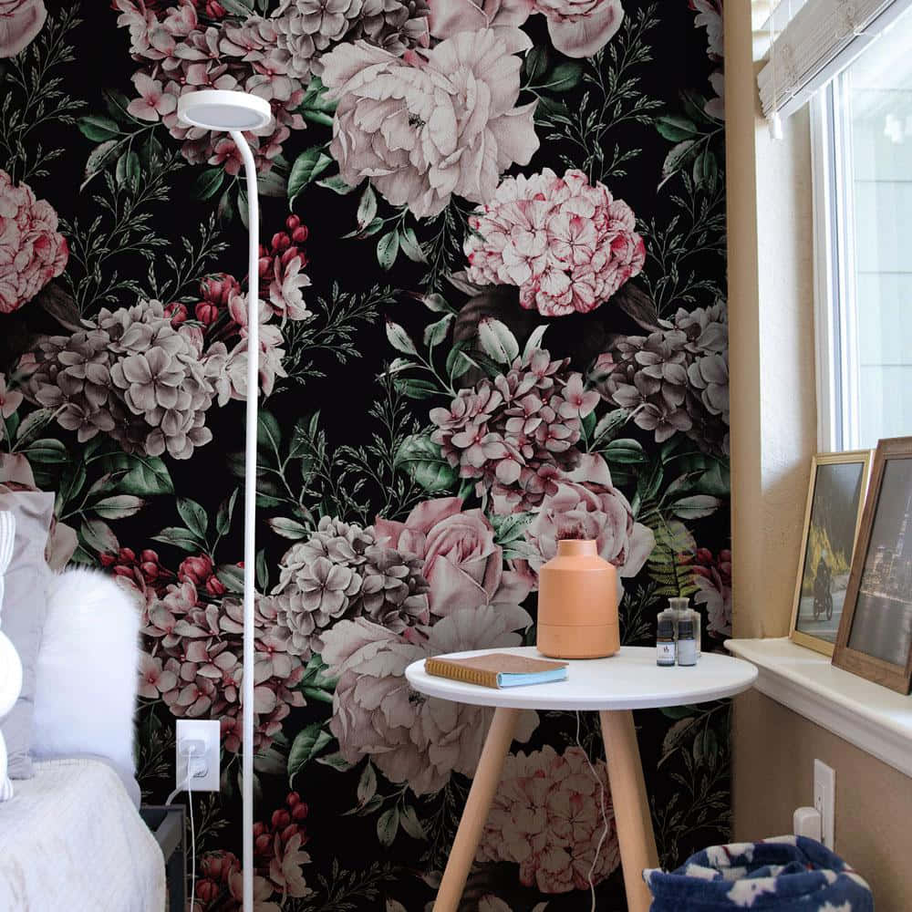 Mørk Blomstertapet: Elegant og dristig estetikk Bakgrunner