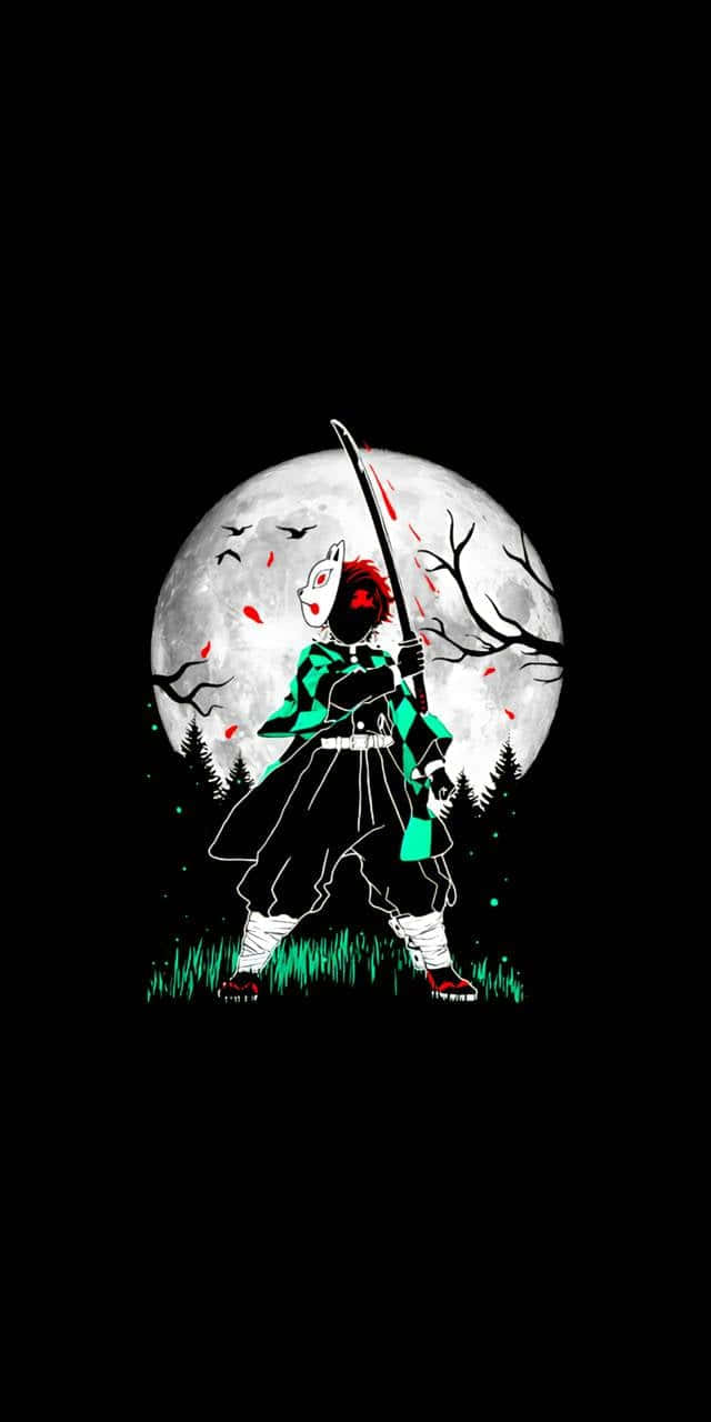 Mørk Demon Slayer iPhone låseskjerm Bakgrunner