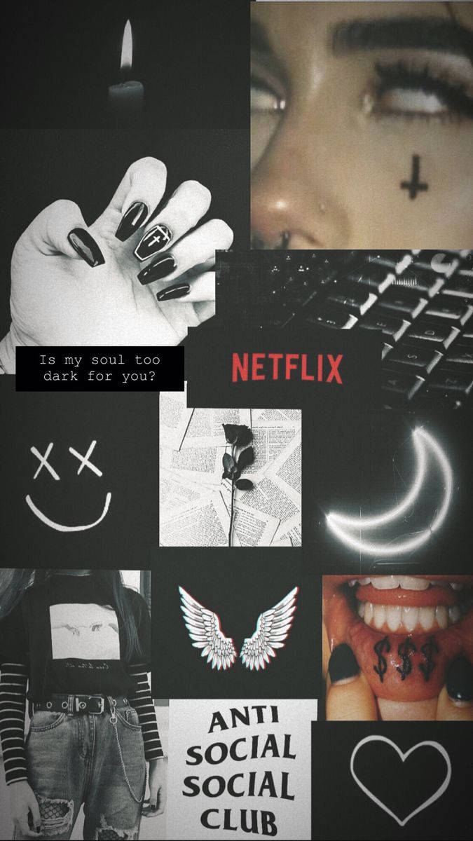 Mørk E-Girl Estetisk Collage Bakgrunner