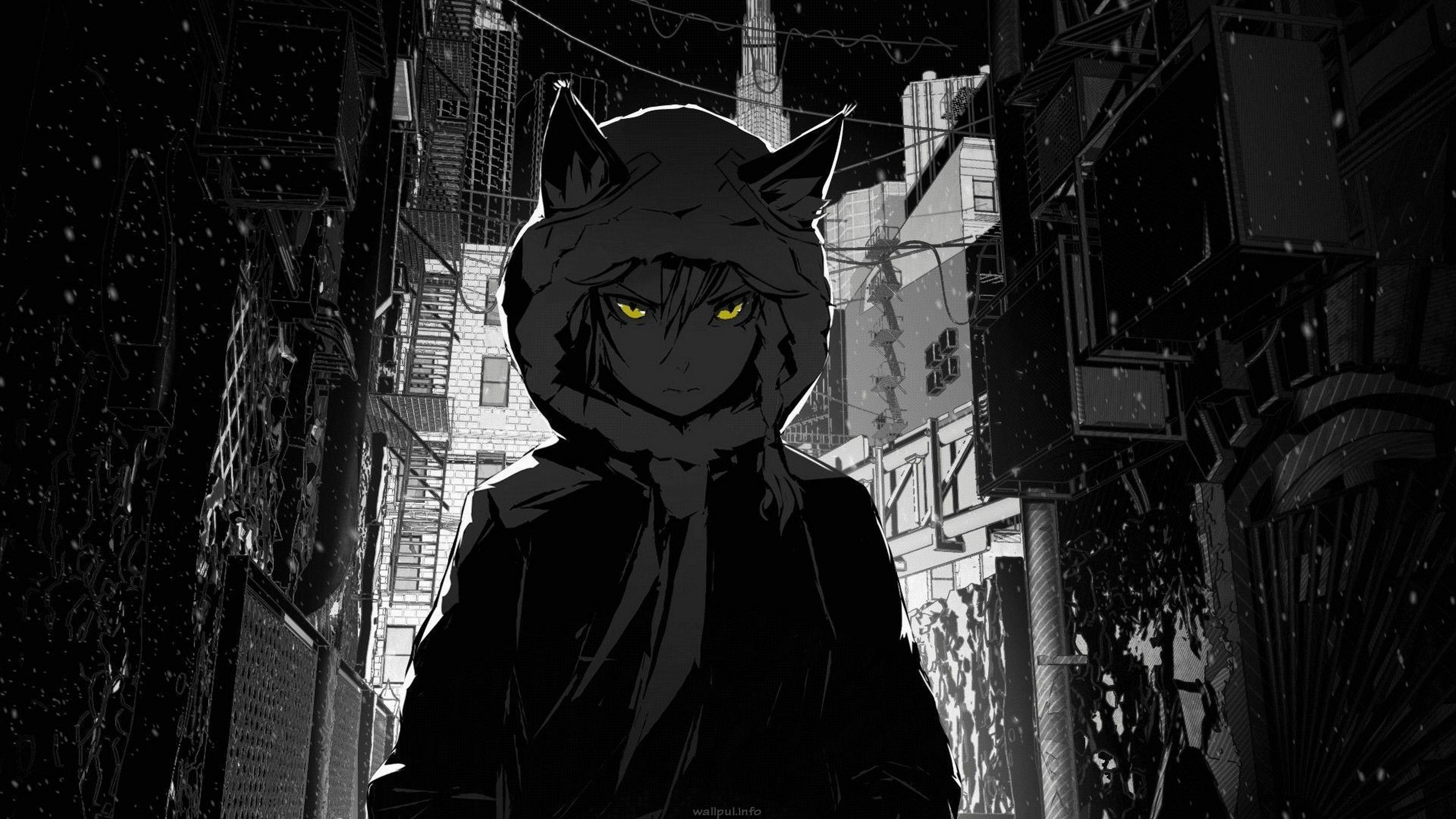 Mørk jenteulv edgy anime-profilbilde Bakgrunner