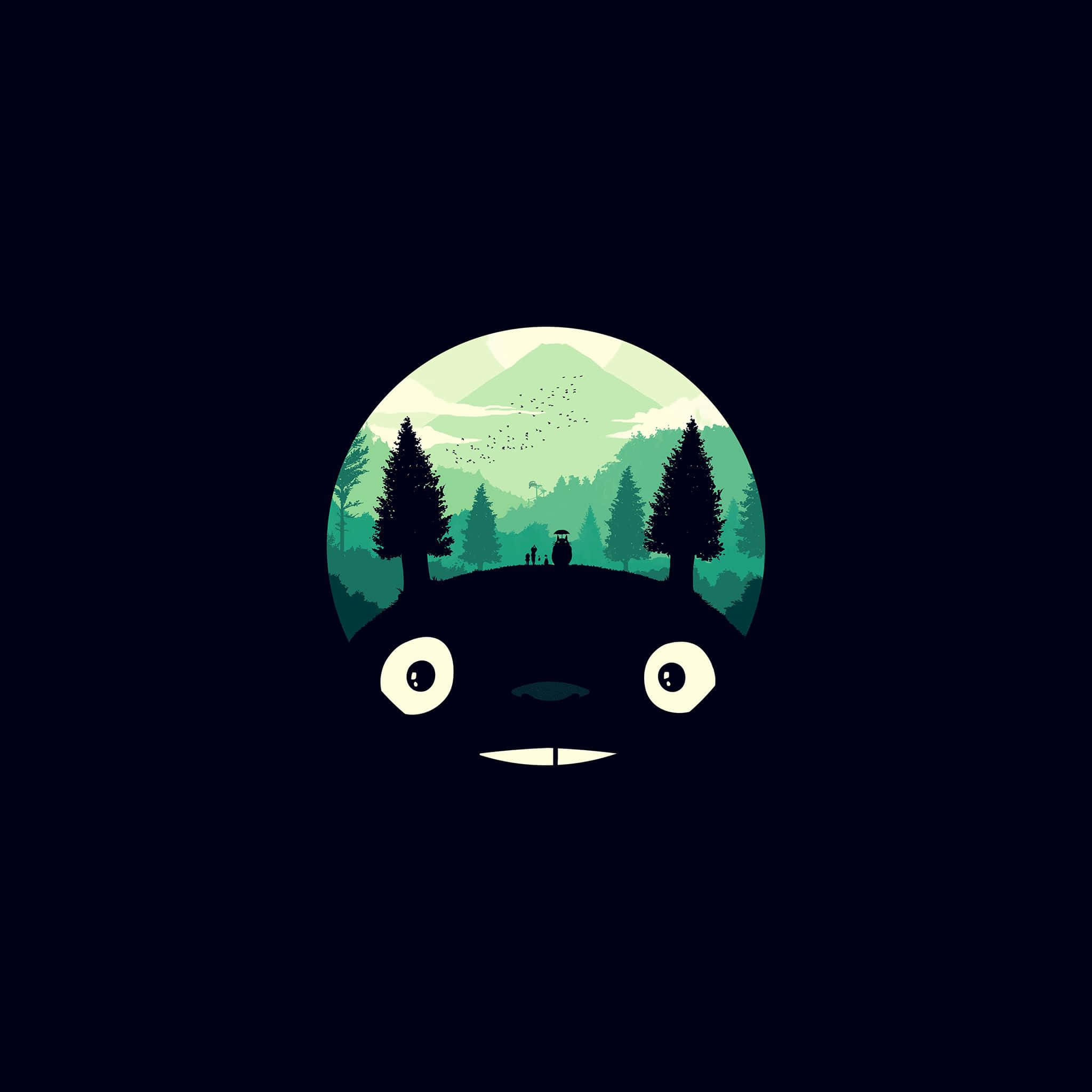 Mørk Søt Totoro iPad Bakgrunner