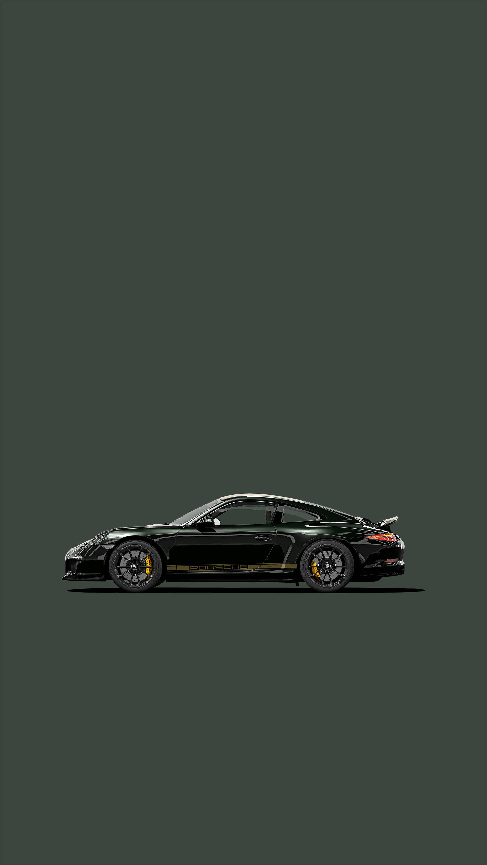 Mørkegrønn Porsche 911 Kunstverk